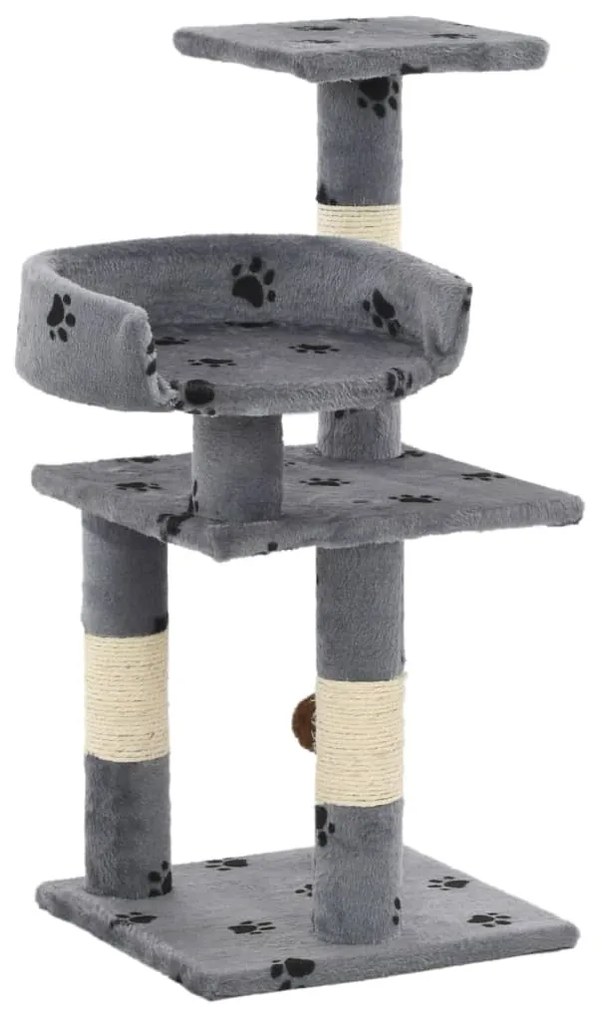 vidaXL Árvore para gatos c/ postes arranhadores sisal 65 cm cinzento