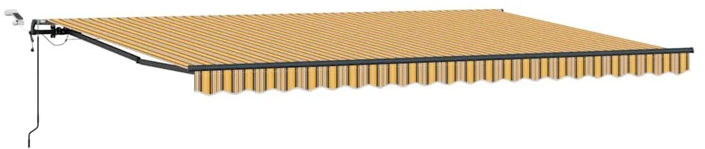 Toldo Retrátil Automático com Faixa Multicolorida LED 500x300 cm