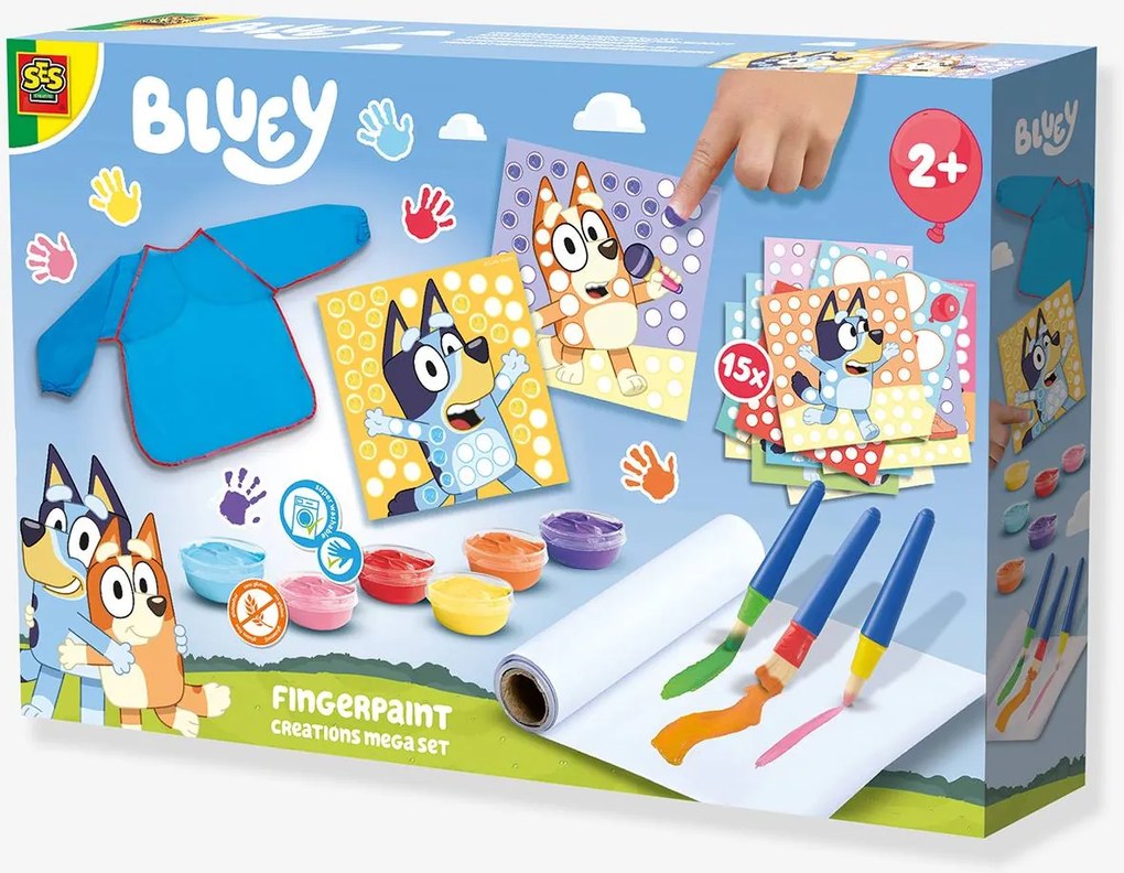 Mega conjunto de criações com tintas de dedo Bluey SES Creative multicolor