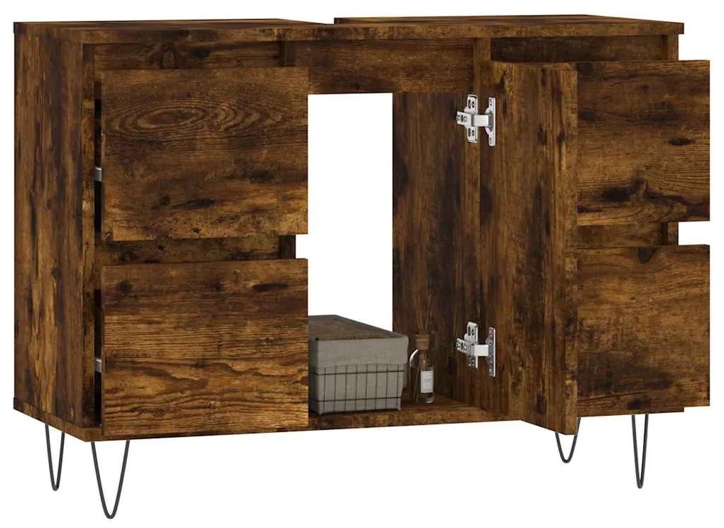 Armário casa de banho 80x33x60 cm deriv.madeira carvalho fumado