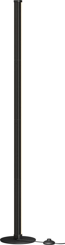Candeeiro de pé LED com regulador de intensidade e luz branca quente, 3000 K, 18 x 18 x 139,4 cm, preto
