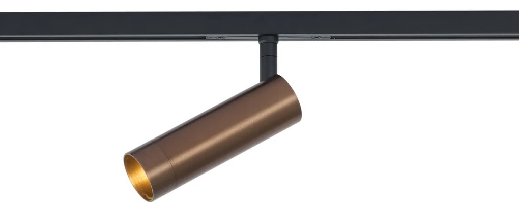 Foco moderno em bronze escuro para sistema de calha monofásico GU10 35mm - Slimline Uzzy