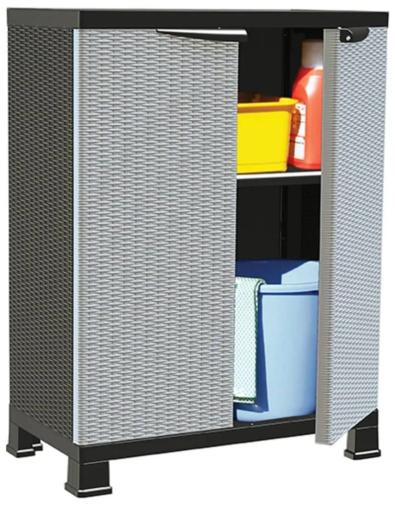 vidaXL Armário de plástico 68x39x92 cm design em vime