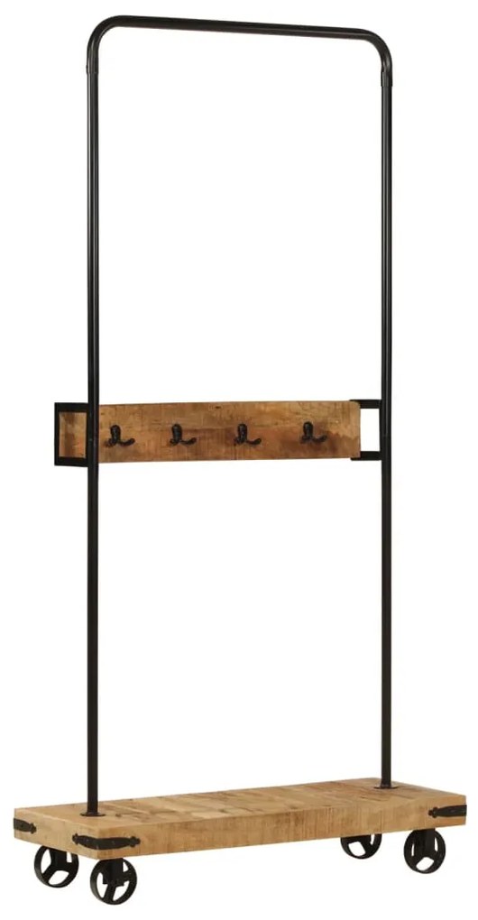 Suporte para roupa c/ rodas 90x35x190 cm mangueira maciça/ferro
