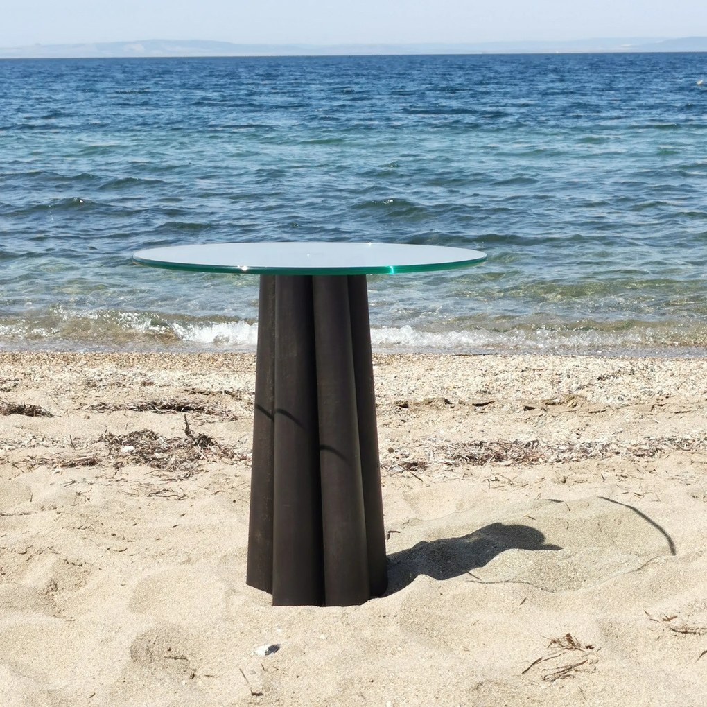 Mesa de Centro Thales – Transparente Preto – 50x50x50 cm