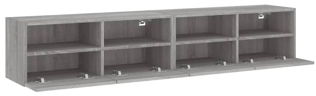 Móveis parede p/ TV 2pcs 80x30x30cm deriv. madeira cinza sonoma