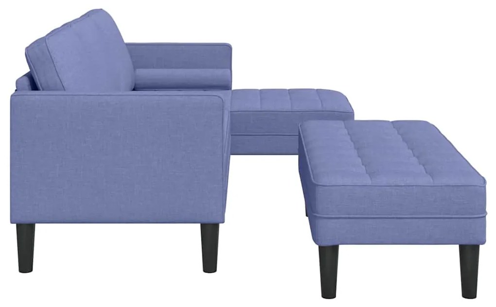 Conjunto de Sofá de 2 Peças com Almofadas Azul Jeans Tecido