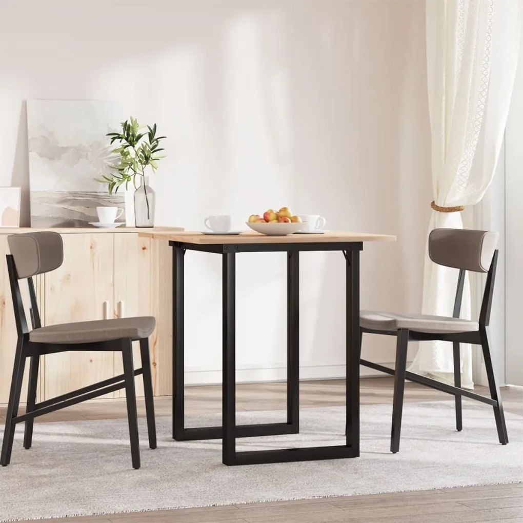 Mesa de jantar estrutura em O 70x70x75 cm pinho e aço