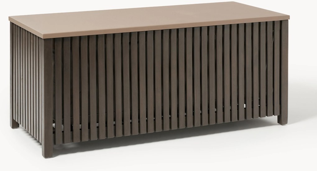 Caixa de jardim em madeira de acácia com revestimento Arkin, L 129 cm