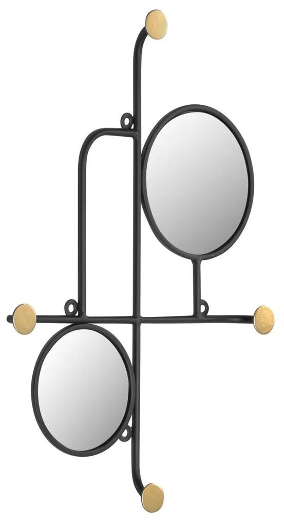 Kave Home - Espelho com cabides Vianela 50 x 35 cm dourado