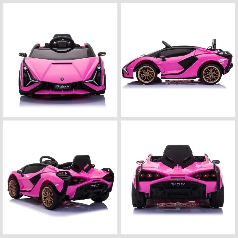 Carro Elétrico Lamborghini SIAN 12V com Controlo Remoto - Rosa