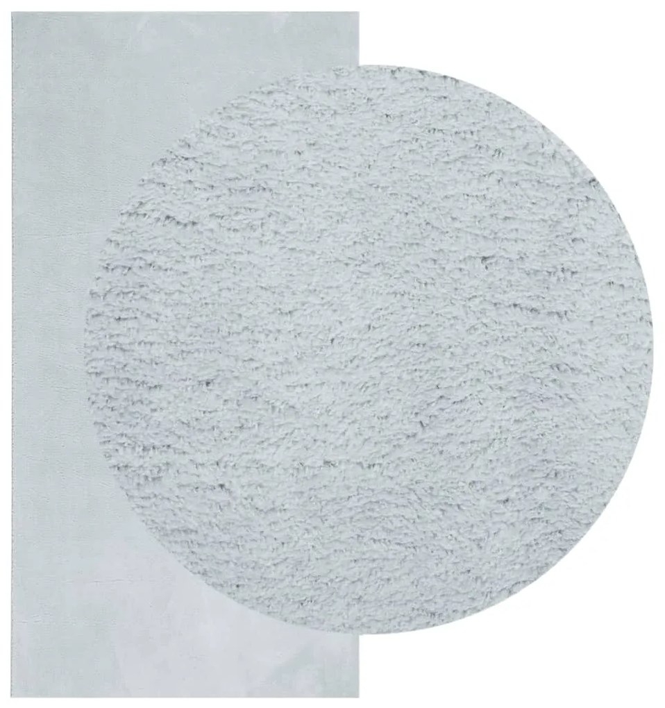 Tapete pelo curto macio e lavável HUARTE 100x200 cm azul