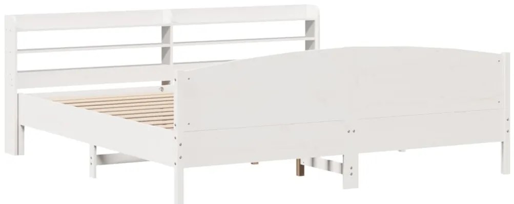 Cama sem colchão 180x200 cm madeira de pinho maciça branco