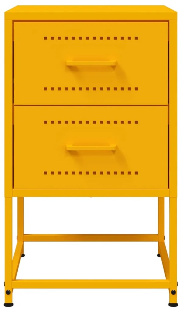 Mesa de cabeceira 36x39x60,5 cm aço amarelo mostarda