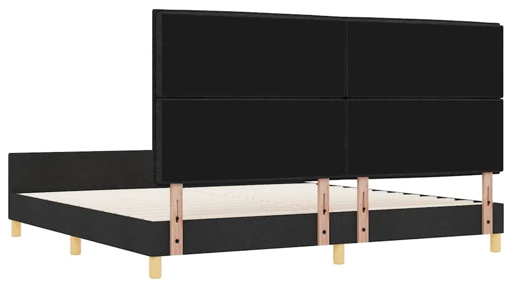 Estrutura de Cama de Tecido Preto vidaXL 200x200 cm