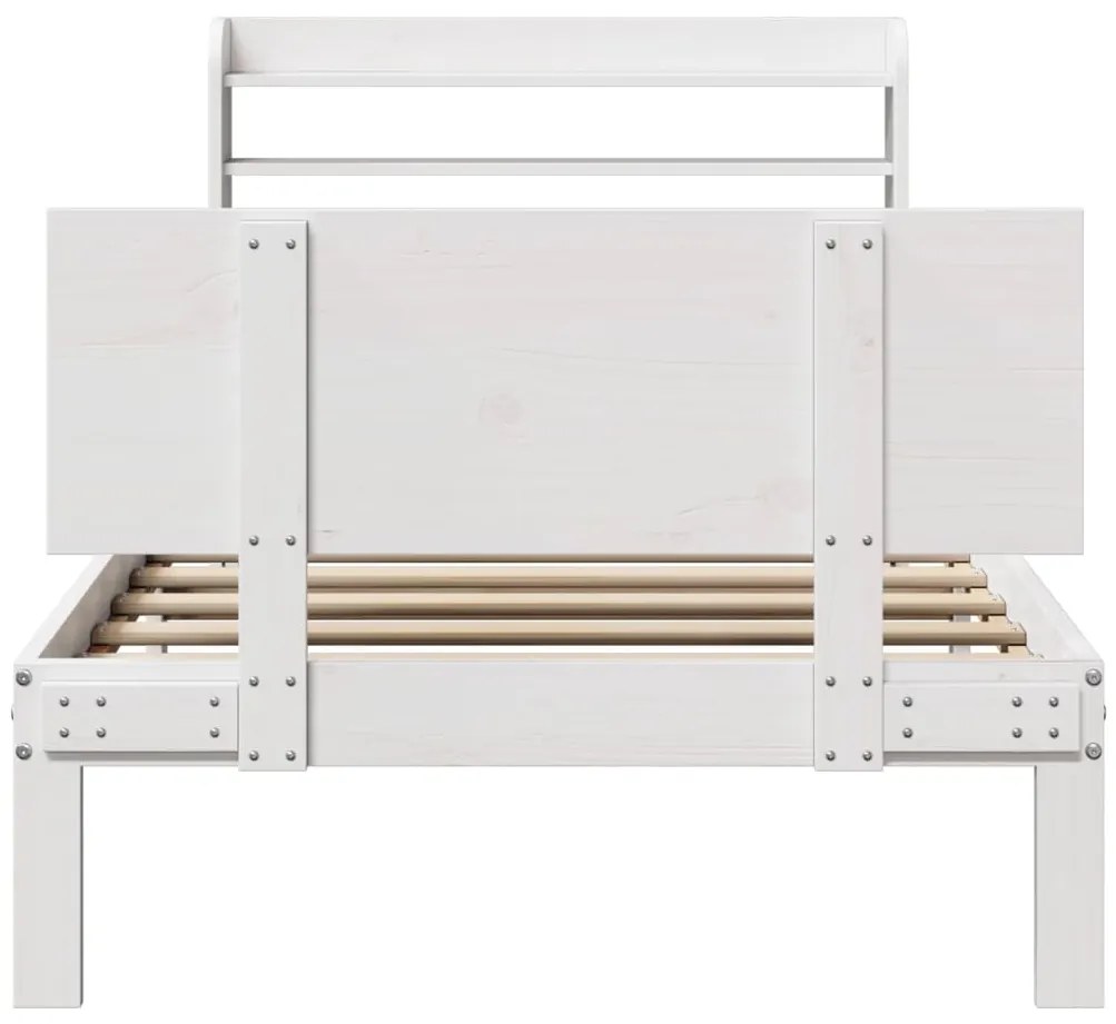 Estrutura cama c/ cabeceira 75x190 cm pinho maciço