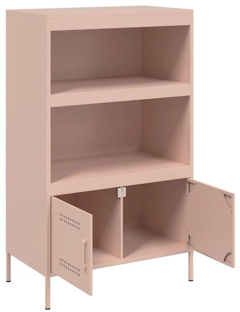 Aparador alto 68x39x113 cm aço rosa