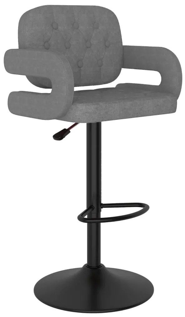 Bancos de bar 2 pcs tecido cinzento-claro