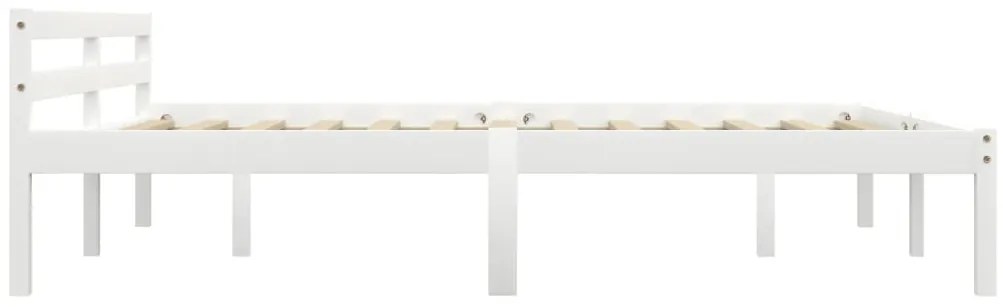 Estrutura de cama 160x200 cm madeira pinho maciço branco