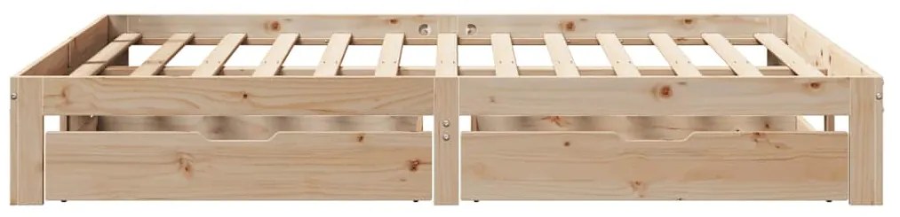 Estrutura de cama c/ gavetas 140x200 cm madeira de pinho maciça