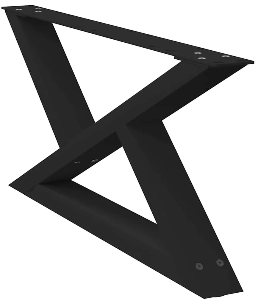 Pés para mesa de centro 2 peças, preto, 70x(30-31,3) cm, aço