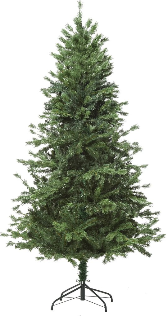 HOMCOM Árvore de Natal artificial não iluminada de 1,8 m base dobrável para decoração de natal interna e externa verde Φ90x180 cm | Aosom Portugal