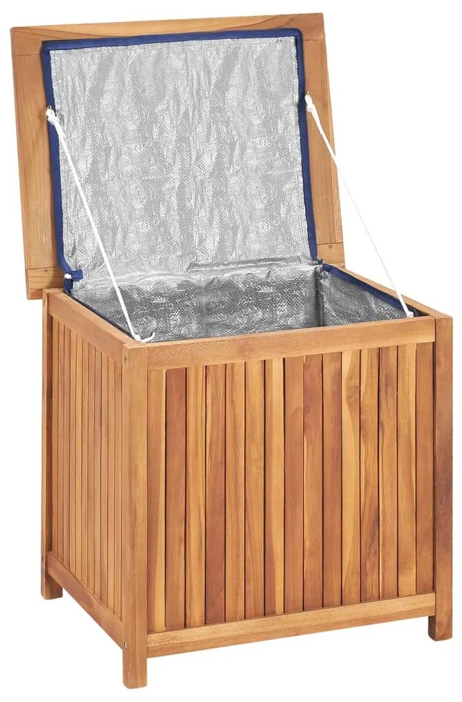 Caixa arrumação para jardim 60x50x58 cm madeira teca maciça