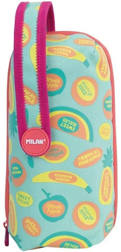 Bolsa Escolar Milan Frutikis Laranja Verde Acessórios 4 Compartimentos 22,5 X 11,5 X 11 cm