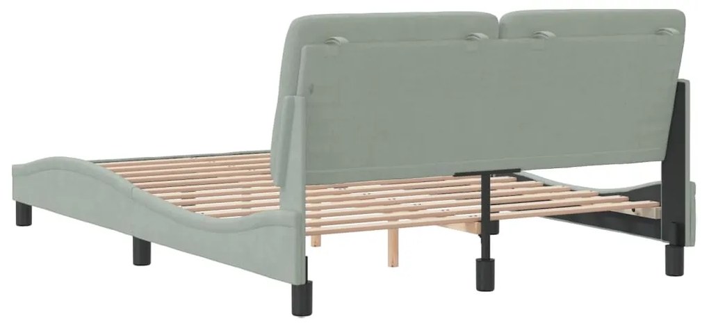 Estrutura de cama sem colchão 120x200 cm veludo cinzento-claro