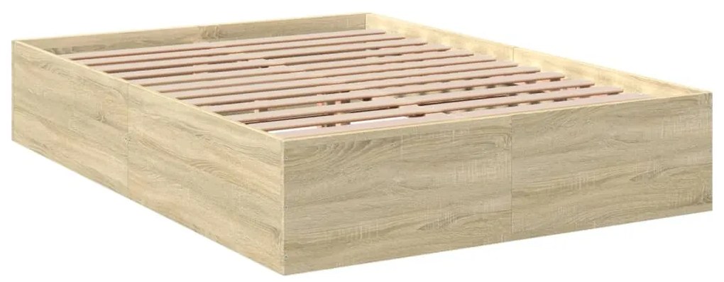 Estrutura de cama 135x190 cm derivados madeira carvalho sonoma