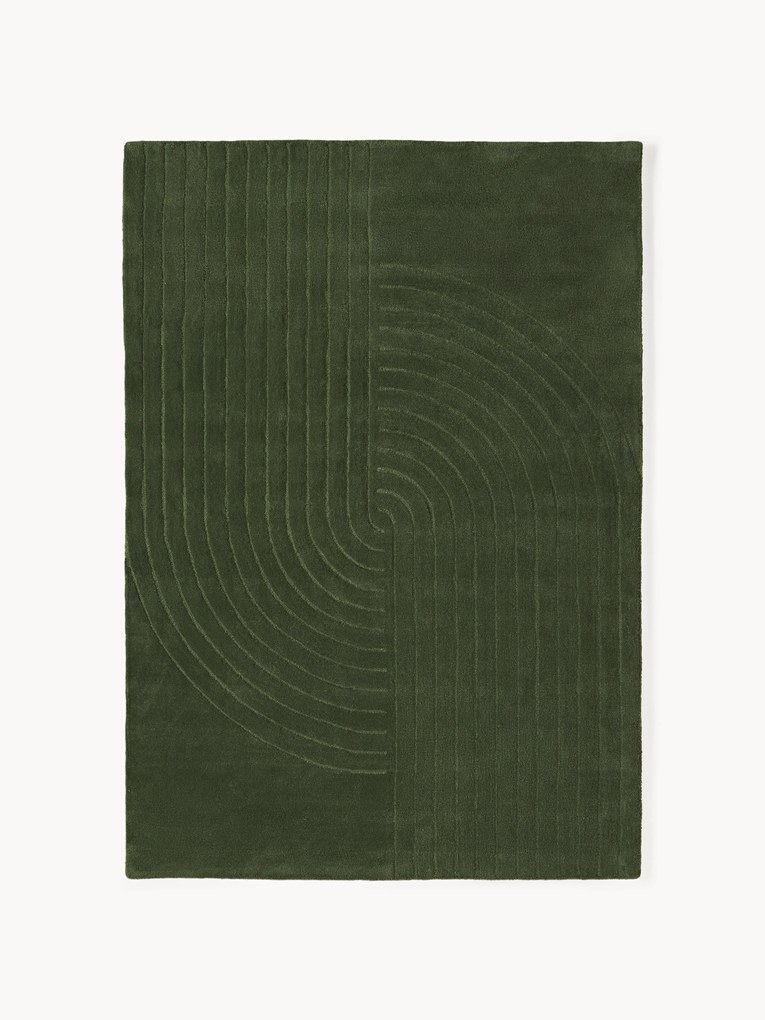 Tapete em lã artesanal com relevo Mason