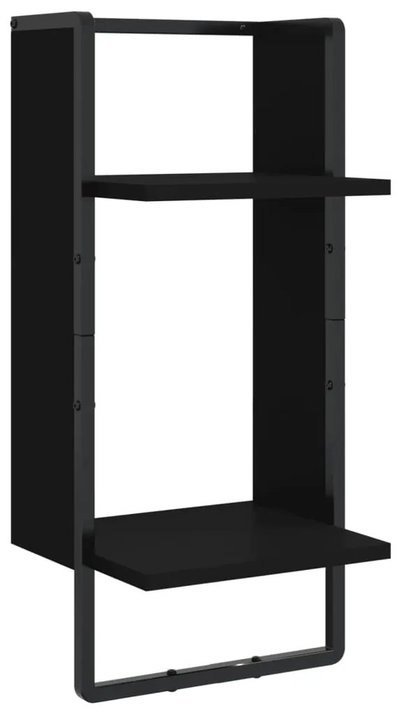 4 pcs prateleiras de parede derivados de madeira preto