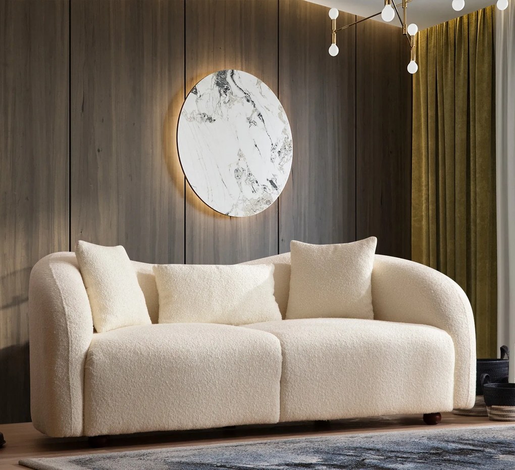 Sofá de 2 Lugares Venedik – Creme – 190x76x91 cm
