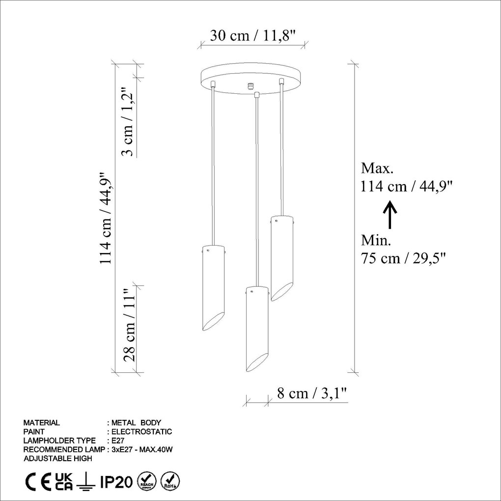 Chandelier Kesik – Mint – Diâmetro 40 cm