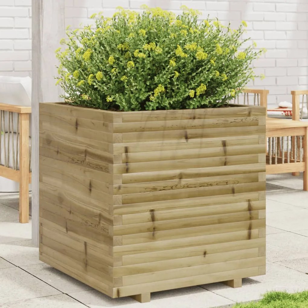 vidaXL Vaso/floreira de jardim 70x70x72,5 cm madeira pinho impregnada