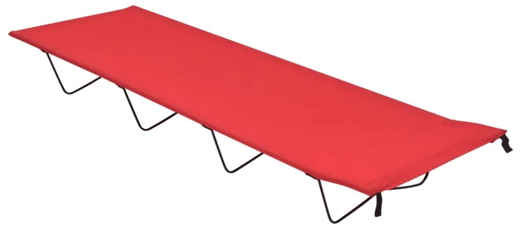 vidaXL Cama de campismo 180x60x19 cm tecido oxford e aço vermelho