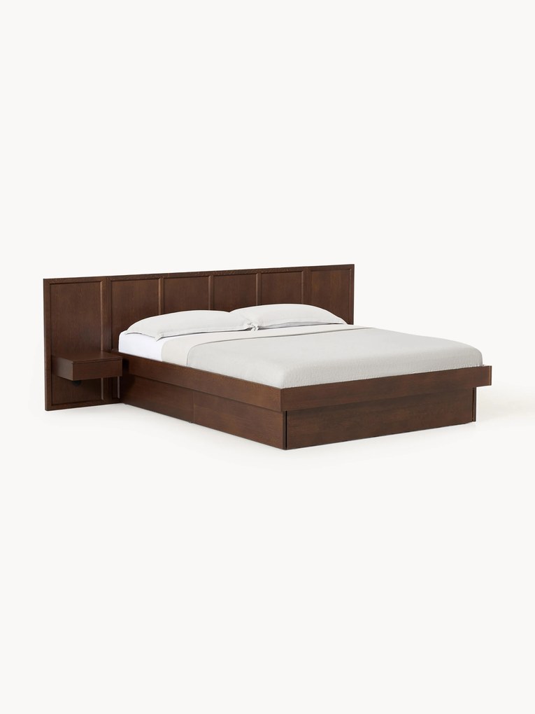 Cama em madeira com gavetas e cabeceira Nanto