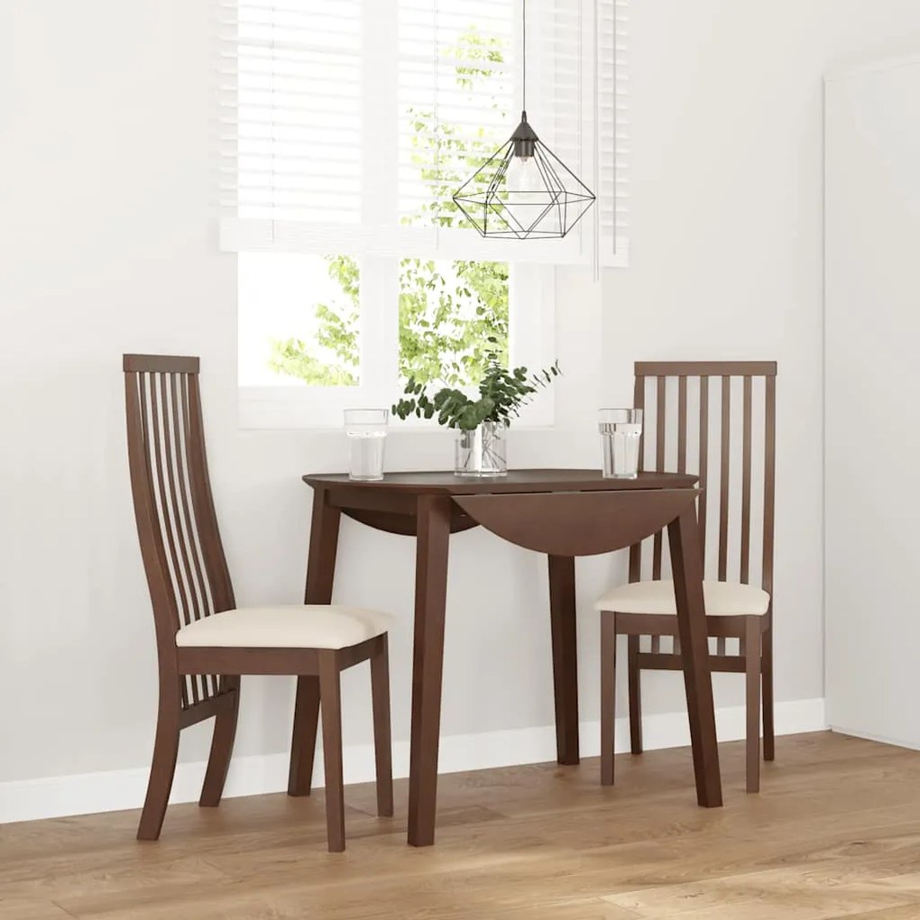 Cadeiras de jantar com almofadões 2 pcs madeira maciça castanho