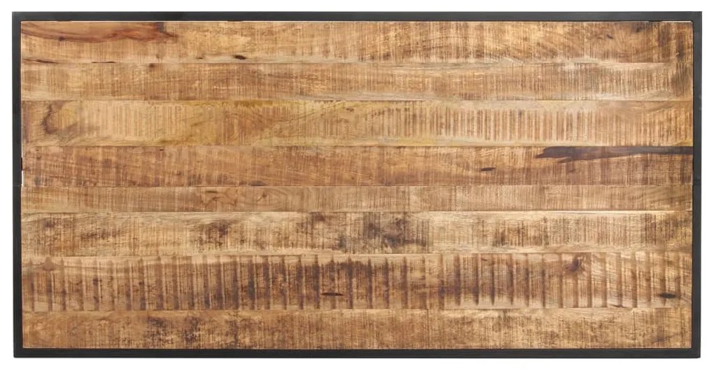 Mesa de jantar 140 cm madeira de mangueira áspera