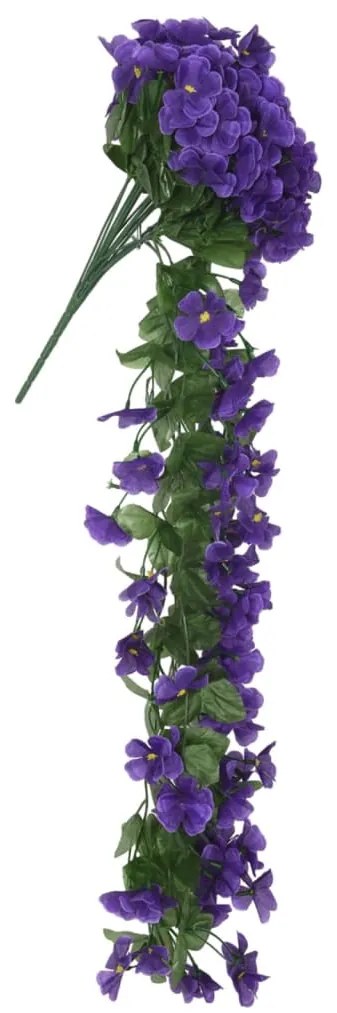 Grinaldas de flores artificiais 3 pcs 85 cm roxo escuro