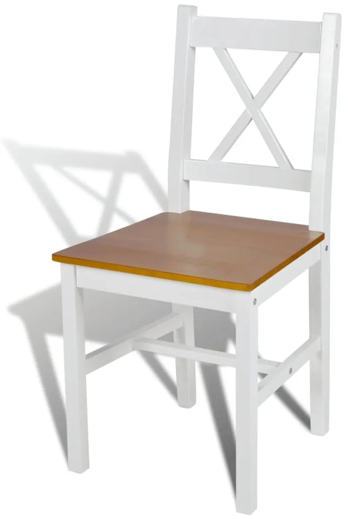 Cadeiras de jantar 4 pcs madeira de pinho branco
