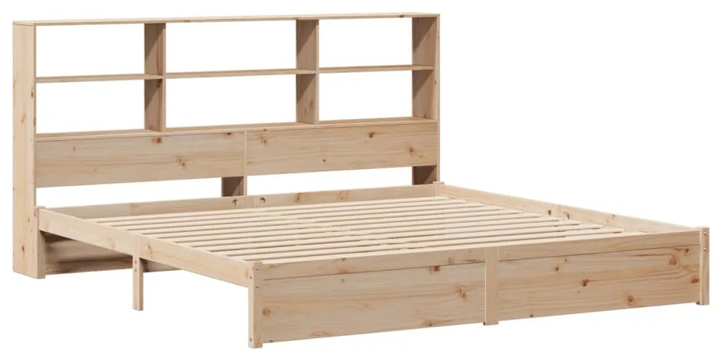 Cama com estante sem colchão 200x200 cm pinho maciço