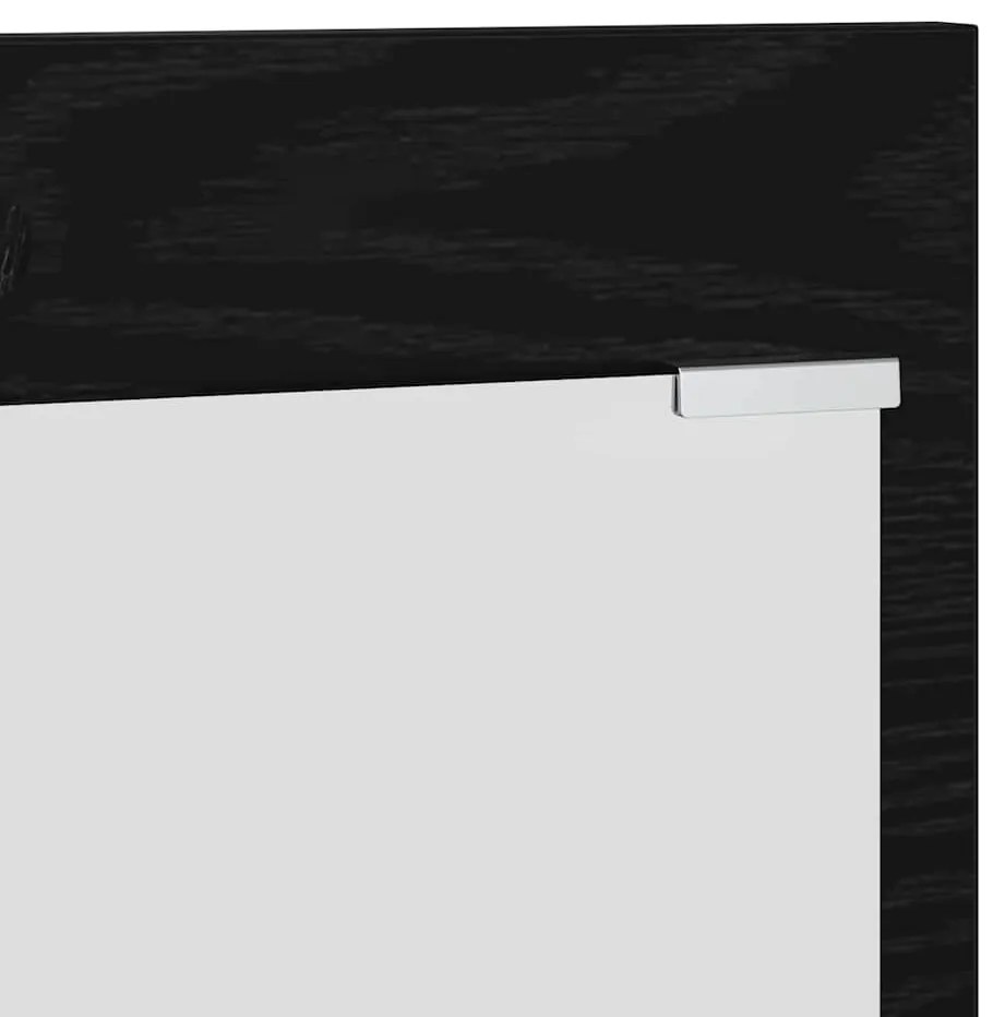 Cabideiro de Parede Carvalho Preto 70 x 10 x 90 cm