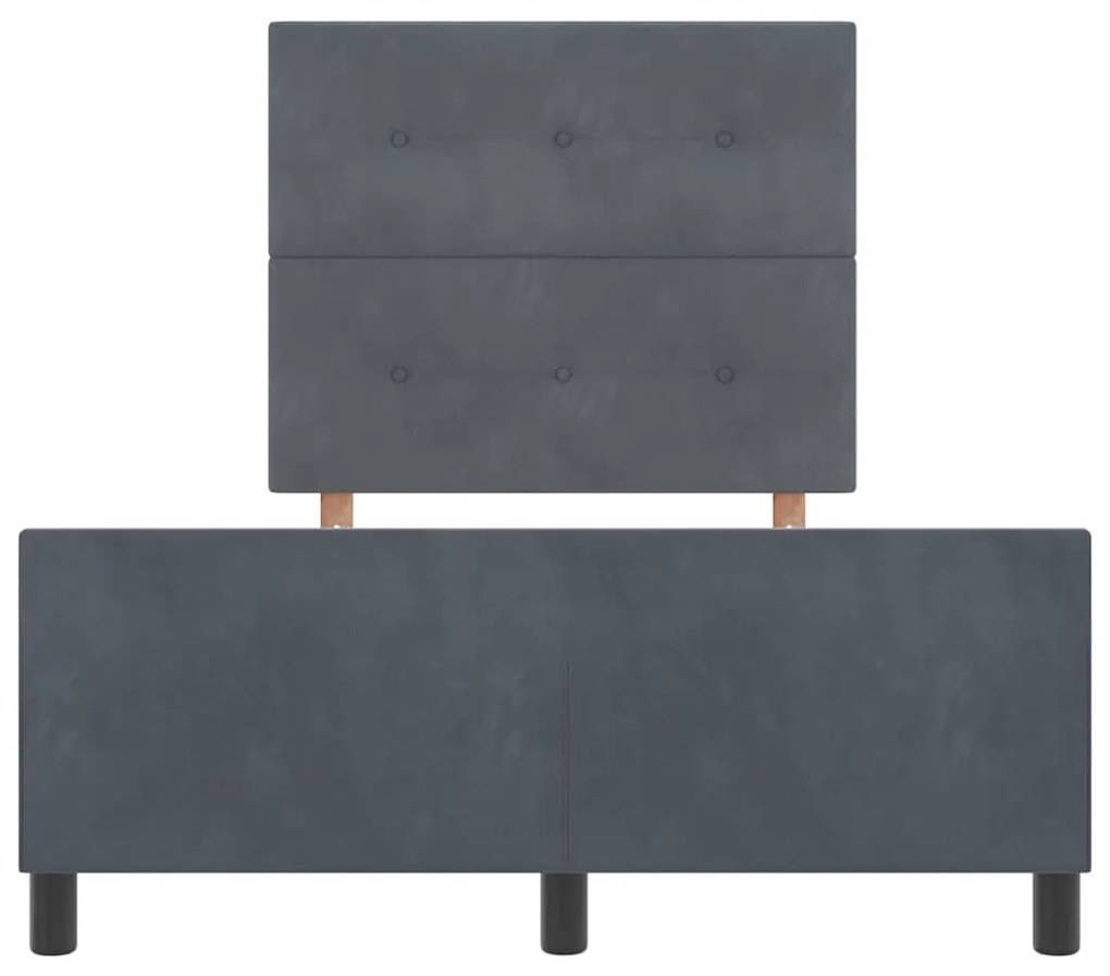 Estrutura de Cama vidaXL Cinza Escuro 120x190 cm Veludo