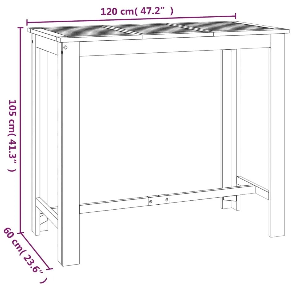 5 pcs conjunto de bar para jardim madeira de acácia maciça