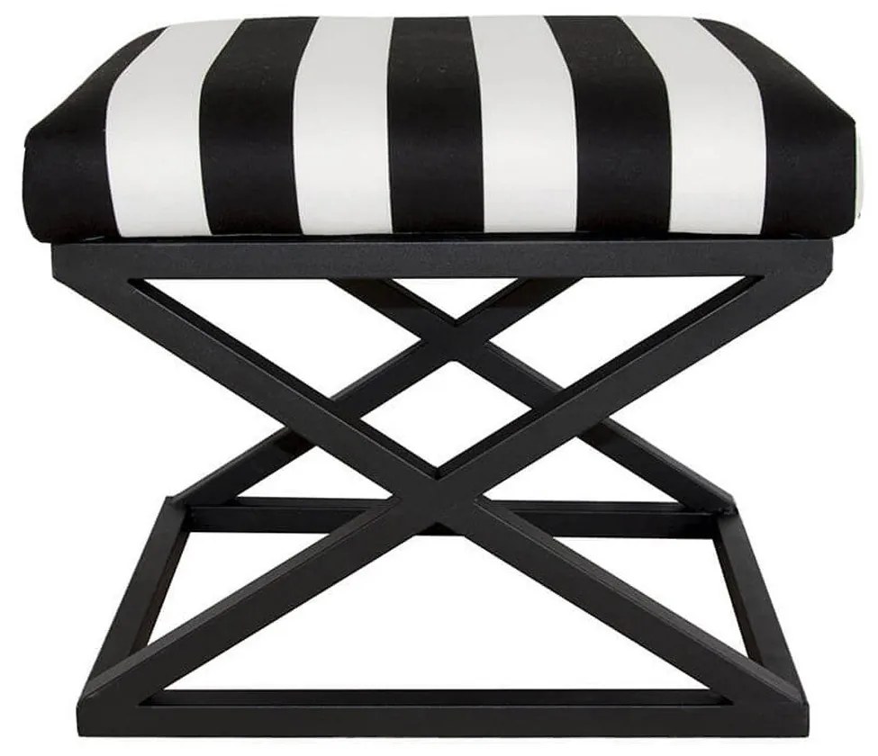 Pouffe Capraz – Preto e Branco – 50x42x40 cm