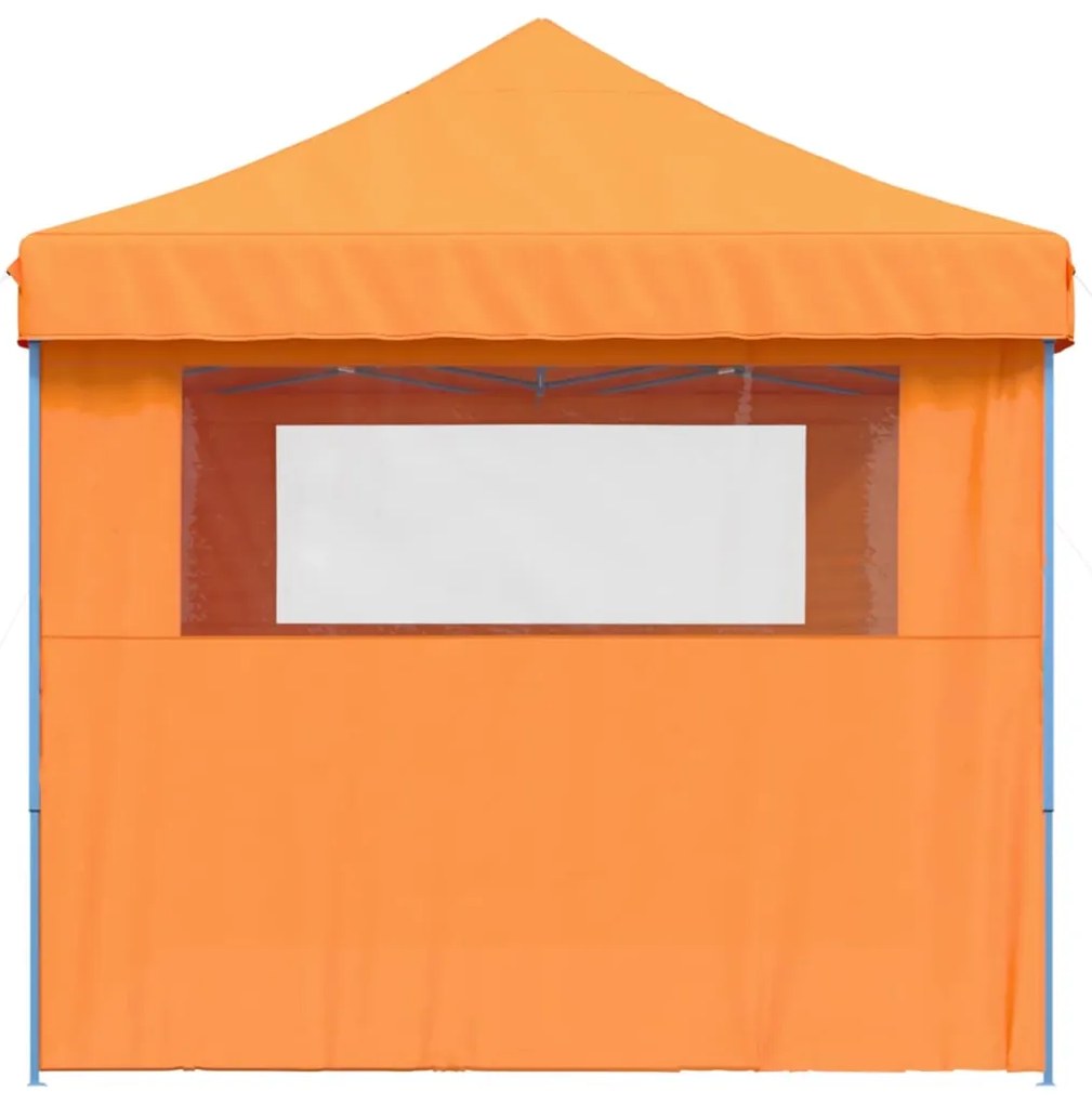 Tenda para festas pop-up dobrável c/ 3 paredes laterais laranja