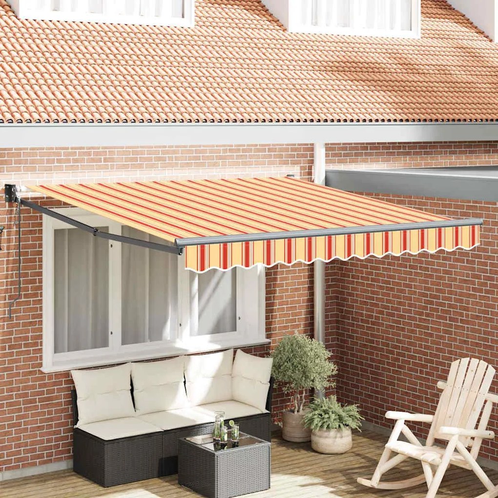 vidaXL Toldo Retrátil Amarelo e Laranja 300 x 250 cm