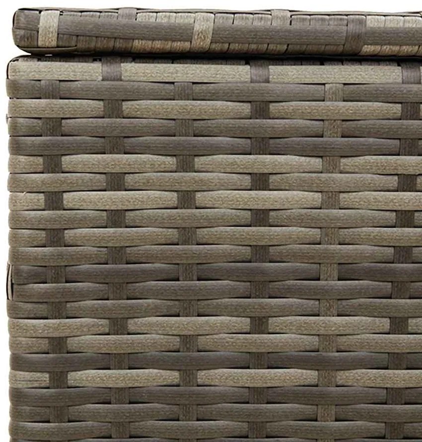 Caixa de arrumação para jardim com rodas 190L vime PE cinzento