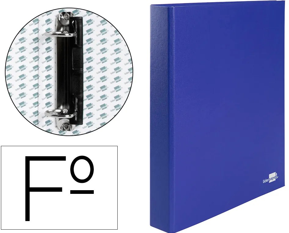 Capa Liderpapel de Aneis Paper Coat Forro Pvc 2 Aneis 25 mm Azul